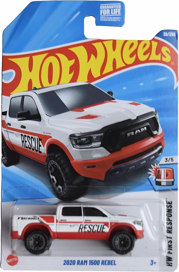 Hot Wheels 2020 Ram 1500 Rebel, HW First Response 3/5 [White/red] 39/250