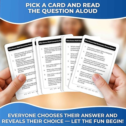 Board Games for Kids 8-12 and Family - STEM Card Game for Kids Age 12+ - Who Knows Math Finance Economics Better? - Educational Quiz with 500+ Questions - Great for Learning and Game Night