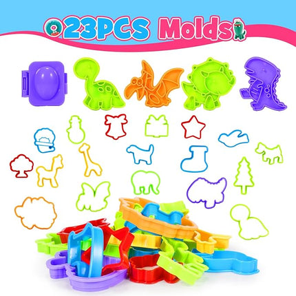 ‌Playdough Tool Set for 3-8 Year Olds | 30-Piece Playdough Accessory Kit with Animal Molds, Rolling Pin & Storage Box | STEM Educational Gift for Boys & Girls - Birthday, Christmas, Party Favor