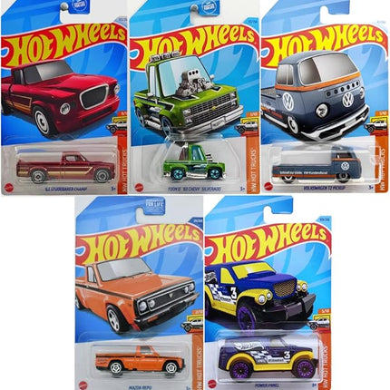 Hot Wheels Hot Trucks Die-Cast Cars, 5-Pack, Random Hot Trucks Collection, Random Trucks (Styles May Vary)