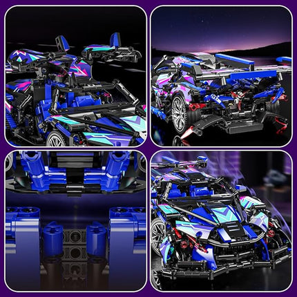 Sports Car Building Blocks Toys for Boys & Adults - 1391 Piece Challenging Racing Car Building Kit, DIY Model Set for Age 8-14