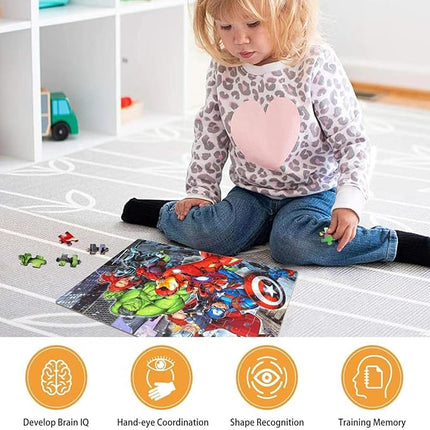 LELEMON Puzzles for Kids Ages 4-8,100 Piece Puzzles for Kids in a Metal Box, Educational Childrens Jigsaw Puzzles 100 Piece Puzzle Games Puzzle Toys for Girls and Boys