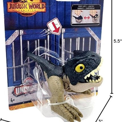 Jurassic World Dominion Uncaged Wild Pop Ups Dinosaur Toys, Collectible Figures, Manually Activated (Allosaurus)