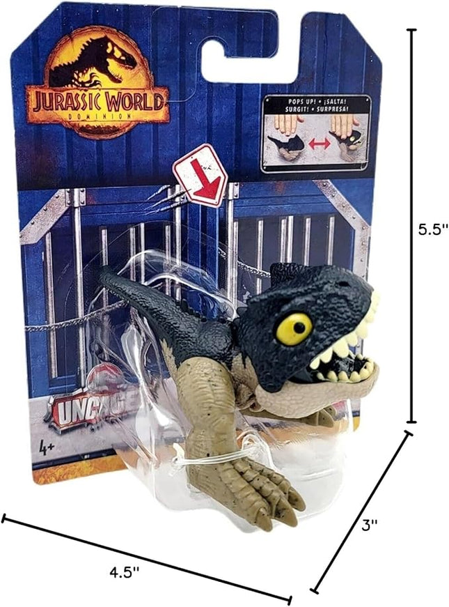 Jurassic World Dominion Uncaged Wild Pop Ups Dinosaur Toys, Collectible Figures, Manually Activated (Allosaurus)