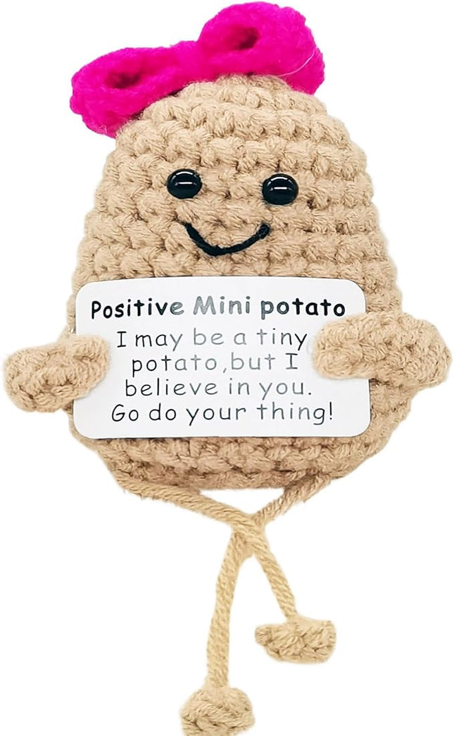 1 Pcs Positive Mini Potato Breast Cancer Good Luck Gifts for Women Easter Birthday Christmas Mom Sister Friend Wife Colleauge Coworkes Mental Support
