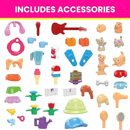 MEGA Barbie Color Reveal Building Toys Set, DreamHouse with 545 Pieces, 5 Micro-Dolls, 6 Pets and Accessories, 30 + Surprises, Kids Ages 6+ Years