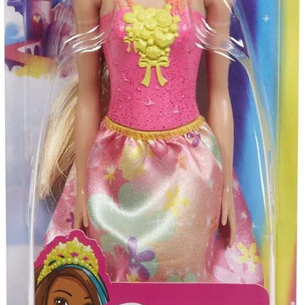 Barbie Dreamtopia Royal Fashion Doll & Accessory, Blonde with Purple Hairstreak Wearing Removable Pink Skirt & Headband
