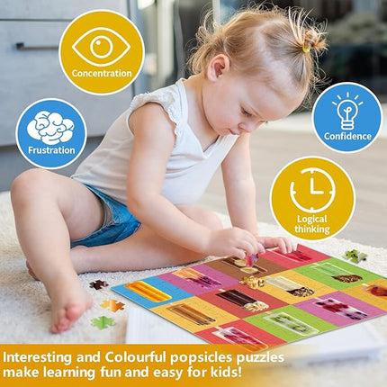 100 Piece Donuts Jigsaw Puzzle for Kids Teens Age 4-8 Gift Family Time (Popsicles)