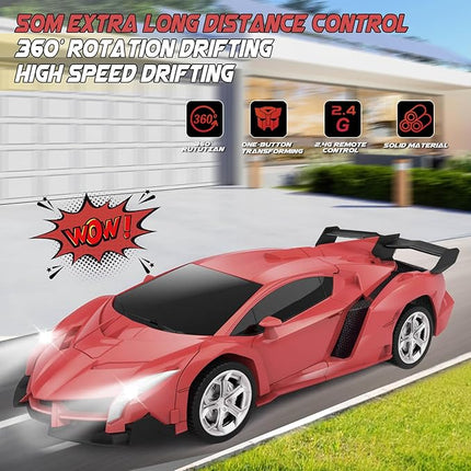 Transform Remote Control Car Toy for Kids 4 5 6 7 8, Remote Control Car for Boys 4-7, Transform Cars for Boys 4-6, Toy Car 5 Year Old Boy, Toys for 3 4 5 6 7 8 9 10 11 12 Years Old Boy