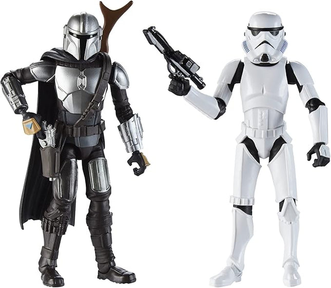 STAR WARS Galaxy of Adventures The Mandalorian 5-Inch-Scale Figure 2 Pack with Fun Blaster Accessories, Toys for Kids Ages 4 and Up (Amazon Exclusive)