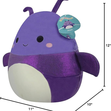 Squishmallows 12-Inch Axel Purple Beetle - Medium-Sized Ultrasoft Official Kelly Toy Plush