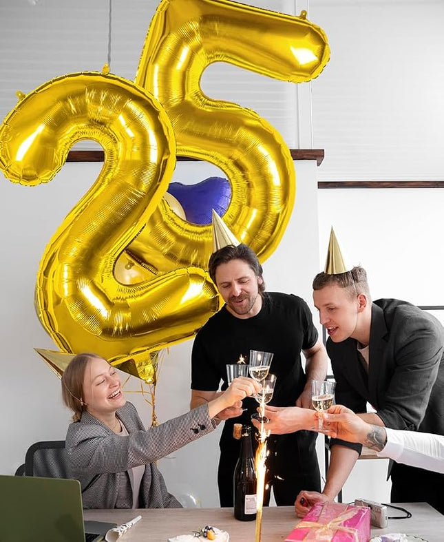 Smlpuame 40 inch Number Balloon 0-9 Gold Large Number 29 Balloons,Digital Balloons for Birthday Party Celebration Decorations Supplies, Helium Foil Number Balloons for Wedding Anniversary