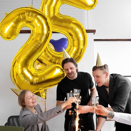 Smlpuame 40 inch Number Balloon 0-9 Gold Large Number 10 Balloons,Digital Balloons for Birthday Party Celebration Decorations Supplies, Helium Foil Number Balloons for Wedding Anniversary