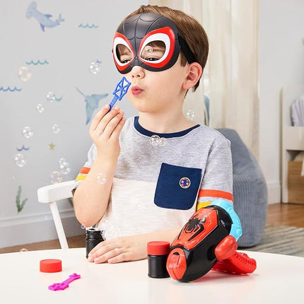Spidey and his Amazing Friends Marvel Water-Webs Miles “Spin” Morales Electronic Bubble Slinger Role Play Set with Mask, Super Hero Toys for Kids, Ages 3+ (Amazon Exclusive)