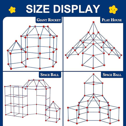 Fort Building Kit for Kids,STEM Construction Toys, Educational Gift for 4 5 6 7 8 9 10 11 12 Years Old Boys and Girls,Ultimate Creative Set for Indoor & Outdoors Activity,200 Pcs,Original