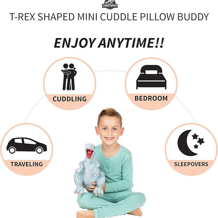 Franco Kids Bedding Super Soft Plush Mini Cuddle Pillow Buddy, One Size, Jurassic World Blue T-Rex