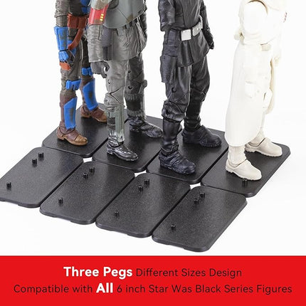 SIXPOINTS 36 Pieces Multi-PEG 6 inch Action Figure Display Stand Base,Model Support Stand Compatible with 1/12 Scale Star Wars Black Series Figure Toy