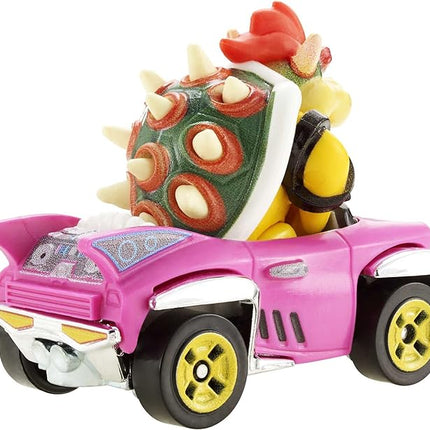 Hot Wheels GBG31 Mario Kart 1:64 Die-Cast Bowser with Badwagon Vehicle,Multicolour