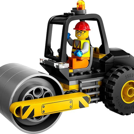 LEGO City Construction Steamroller Toy Playset, Fun Gift, Construction Toy Set for Kids Aged 5 Years Old Plus, Model Truck with a Worker Minifigure, Imaginative Play for Boys and Girls, 60401