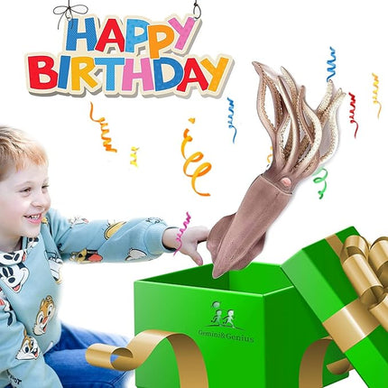 Gemini&Genius Sea Animal Squid Action Figure Toy for Kids, Soft Rubber Realistic Ocean Squid Educational and Role Play Toys for Kids and Collectors, Great Swimming and Bath Figure Toys