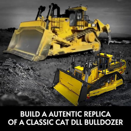Mould King Bulldozer Technique Building Set, App-Controlled 2.4G RC Bulldozer Truck Construction Vehicle Toys with Engines, DIY Engineering Model Sets for Adults/14+(1508 Pieces)