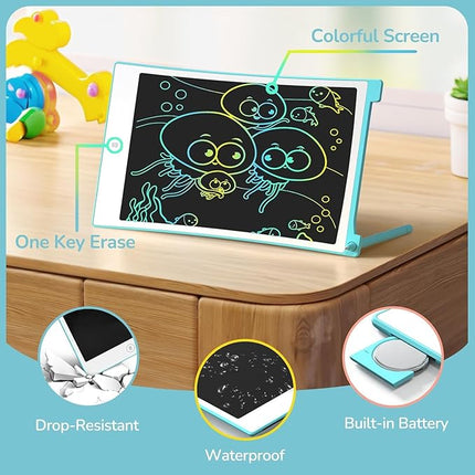 TECJOE LCD Writing Tablet Set, 8.5 Inch Colorful Doodle Board Drawing Tablet for Kids, Kids Travel Games Activity Learning Toys Birthday Gifts for 3-6 Year Old Boys Girls Toddlers Preschooler