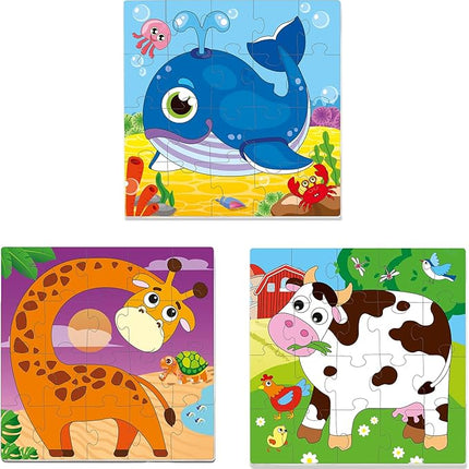 QUOKKA Magnetic Toddler Puzzles Ages 2-4 - 20 Pieces Kids Puzzles Ages 3-5 - Travel Games for Kids 4-6 - Animal Toddler Travel Toys - Car Airplane Road Trip Activities for Boys and Girls
