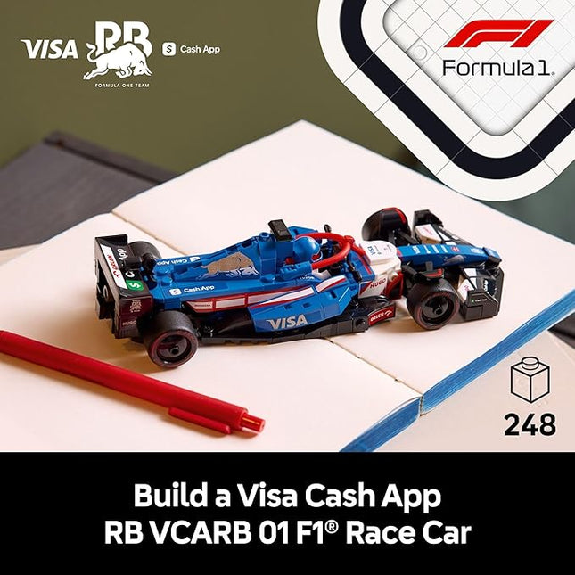 LEGO Speed Champions Visa Cash App RB VCARB 01 F1 Race Car Model Kits - Building Sets for Adults, Ages 18+ W/Realistic Features - F1 DIY Crafts for Display - Gift Ideas for F1 Fans - 77246