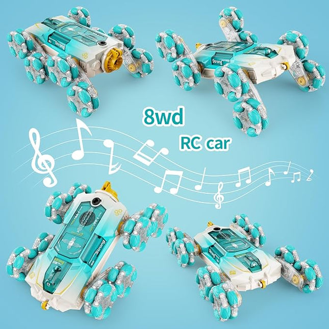 8WD Gesture Sensing RC Stunt Cars - Gifts for Boys Girls 8-12 Year Old 8 wheels Remote Control Transform 2.4Ghz Hand Controlled Drift Car Birthday Toys Gifts Ideas for Kids Age 8 9 10 11 12+ yr