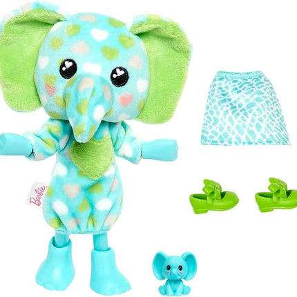 Barbie Cutie Reveal Chelsea Small Doll, Jungle Series Elephant Plush Costume, 7 Surprises Include Mini Pet & Color Change