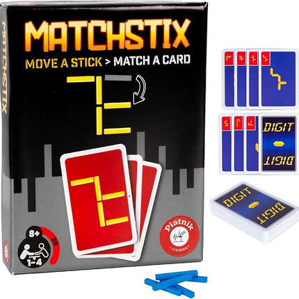 Matchstix – Strategic Pattern-Matching Card Game for 2-4 Players – Move a Stick, Match a Card & Win – Fun Family Game for Kids and Adults Ages 8+