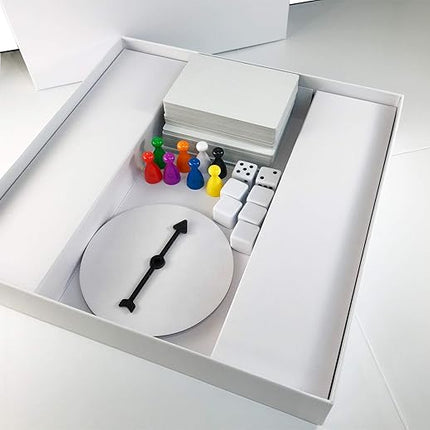 Create Your Own Board Game Set – DIY Kit with Blank Game Board, Game Pieces, Blank Cards, Dice, Spinner – Build Your Own Game for Family Board Games