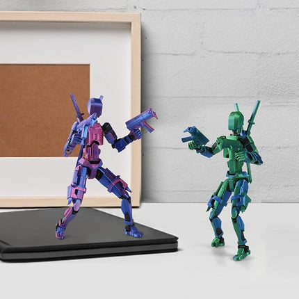 T13 Action Figure (Assembly Completed) Titan 13 Dummy 13 Action Figure Robot 13 Figure 3D Printed Articulated Multi-Jointed Movable Robot Model (2 Pack-H)