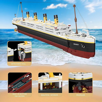 Titanic Building Blocks Set, Toy Ship Model Kit, Building Bricks Sets for Adults or Kids 6 Year Old, Compatible with Major Brands, 2022 Pieces Gift for Christmas Boys Girls Adults (2022pcs)