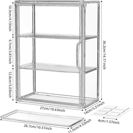 Clear Acrylic Display Case for Figures Collectibles 2 Pack Wall Mounted Hobby Figurine Display Case with Shelves, Display Shelf Storage Box for Action Figures, Car Model, Funko Pop