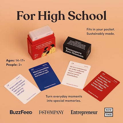 Teenagers are Human 140 Conversation Cards to Help You Get to Know Teenagers, Card Game for High Schoolers, Designed by Experts for Grades 9 to 12, Ages 14 to 17+