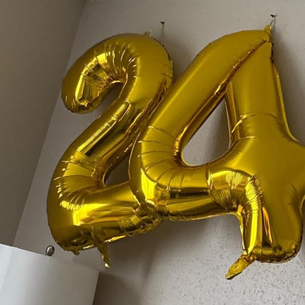 Smlpuame 40 inch Number Balloon 0-9 Gold Large Number 40 Balloons,Digital Balloons for Birthday Party Celebration Decorations Supplies, Helium Foil Number Balloons for Wedding Anniversary