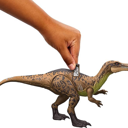 Mattel Jurassic World Chaos Theory Gigantic Trackers Suchomimus Dinosaur Action Figure, Large Species Toy with Thrash Attack & Chomp, Digital Play