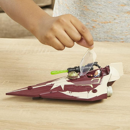 STAR WARS Toys Mission Fleet Ahsoka Tano Delta-7 Jedi Starfighter, Starfighter Strike 2.5-Inch-Scale Figure and Vehicle, Ages 4 and Up, (F3790)