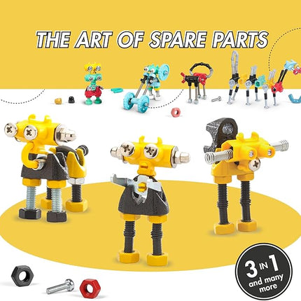 The Off Bits InfoBit Build Your Own Robot Toy Construction Set, Educational Gift STEM Activities Learning Kit, Creative Build and Play Model Kit Steam Toys for 6 7 8 9 10+ Year Old Boys & Girls