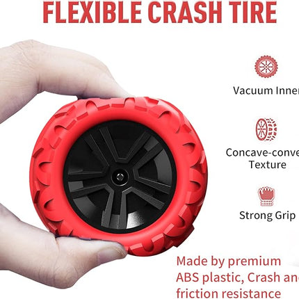 Remote Control Car for 6-12 Years Old Boys Girls Birthdays Present Gift, Hobby RC Car Stunt with LED Light Electric 4WD 2.4Ghz Double Sided Rotating Racing Vehicle 360° Flips Offroad Kids Toy Red