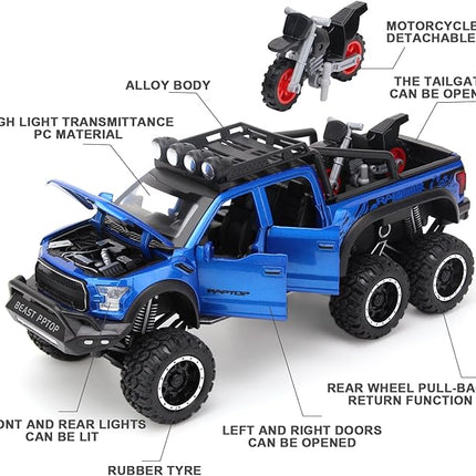 Toy Truck Pickup Model Car for Boys Age 3-8 Diecast Truck by F150 with Sound and Light for Kids, Pull Back Car Gift Toys for 4-7 Years Old