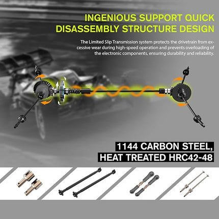 RLAARLO 1/12 Brushless RC Cars for Adults, Max 50 MPH Fast RC Buggy, All Terrain High Speed Remote Control Car Hobby Off-Road RC Truck 4x4 Monster Trucks