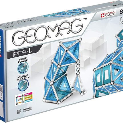 Geomag Magnetic Toys | Magnets for Kids | STEM-endorsed Educational Building Cube Set for Creativity & Learning Fun | Swiss-Made | Pro-L Kit 110 Piece Age 8+