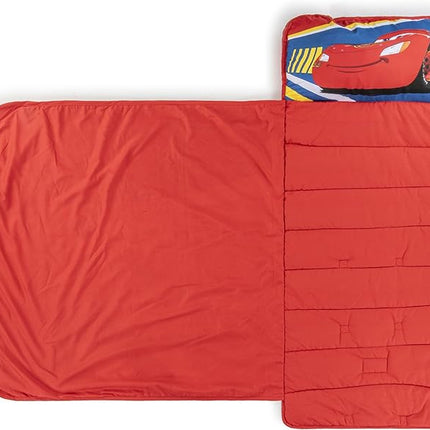 Jay Franco Kids Nap Mat with Embedded Pillow & Blanket – Soft 46"x20" Microfiber Sleeping Bag with Name Tag & Handle