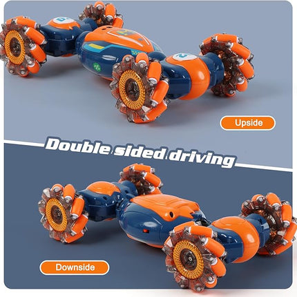 Gesture Sensing RC Stunt Car - Boys Toys Age 6-8-12, 4WD Hand Controlled Remote Control Twist Car with Light & Music, Cool Birthday Presents and Ideas Gifts for Kids Age 7 9 10 11 12 Years Old