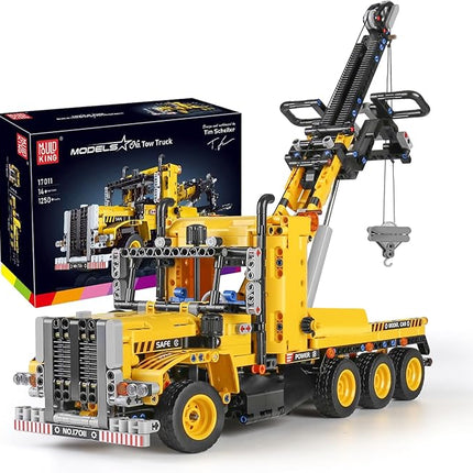 Mould King 17011 Heavy-Duty Tow Truck Building Toy Set, Technology MOC Road Trailers Building Gift Toys for Kids Age 14+ (1,250 Pieces)