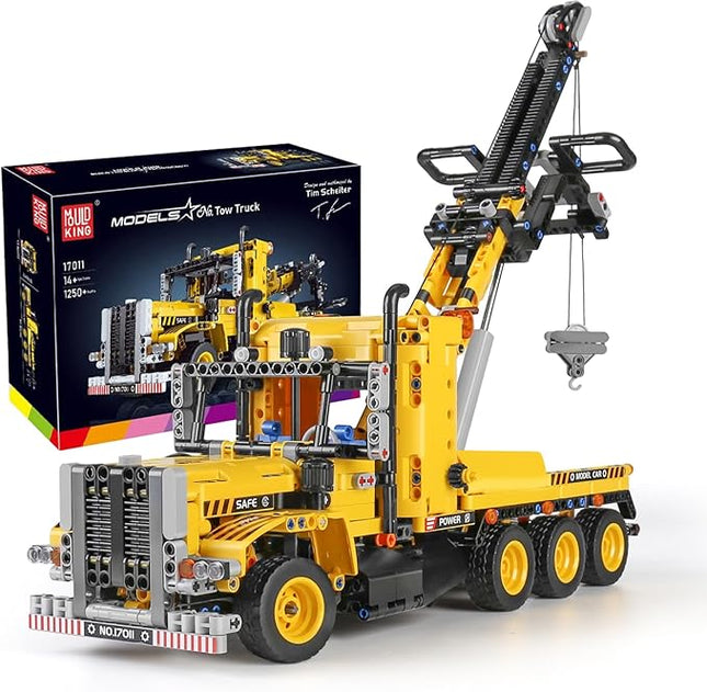 Mould King 17011 Heavy-Duty Tow Truck Building Toy Set, Technology MOC Road Trailers Building Gift Toys for Kids Age 14+ (1,250 Pieces)
