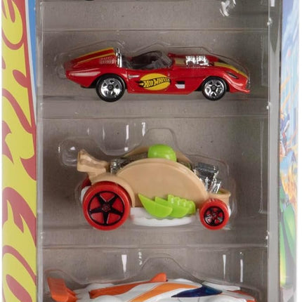 Hot Wheels Toy Cars, Set of 5 1:64 Scale Die-Cast Cars Featured in The Kids Animated Netflix Series Let’s Race