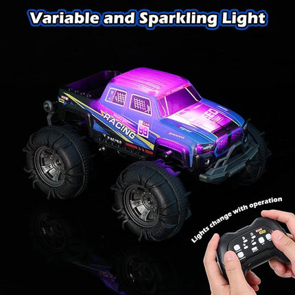 Waterproof Monster Truck Gesture RC Car, 4WD Amphibious Hand Controlled Remote Control Toy for Kids, All-Terrain Off-Road Vehicle for Boys Ages 6-7 8 9 10 11 12 Year Old, Present